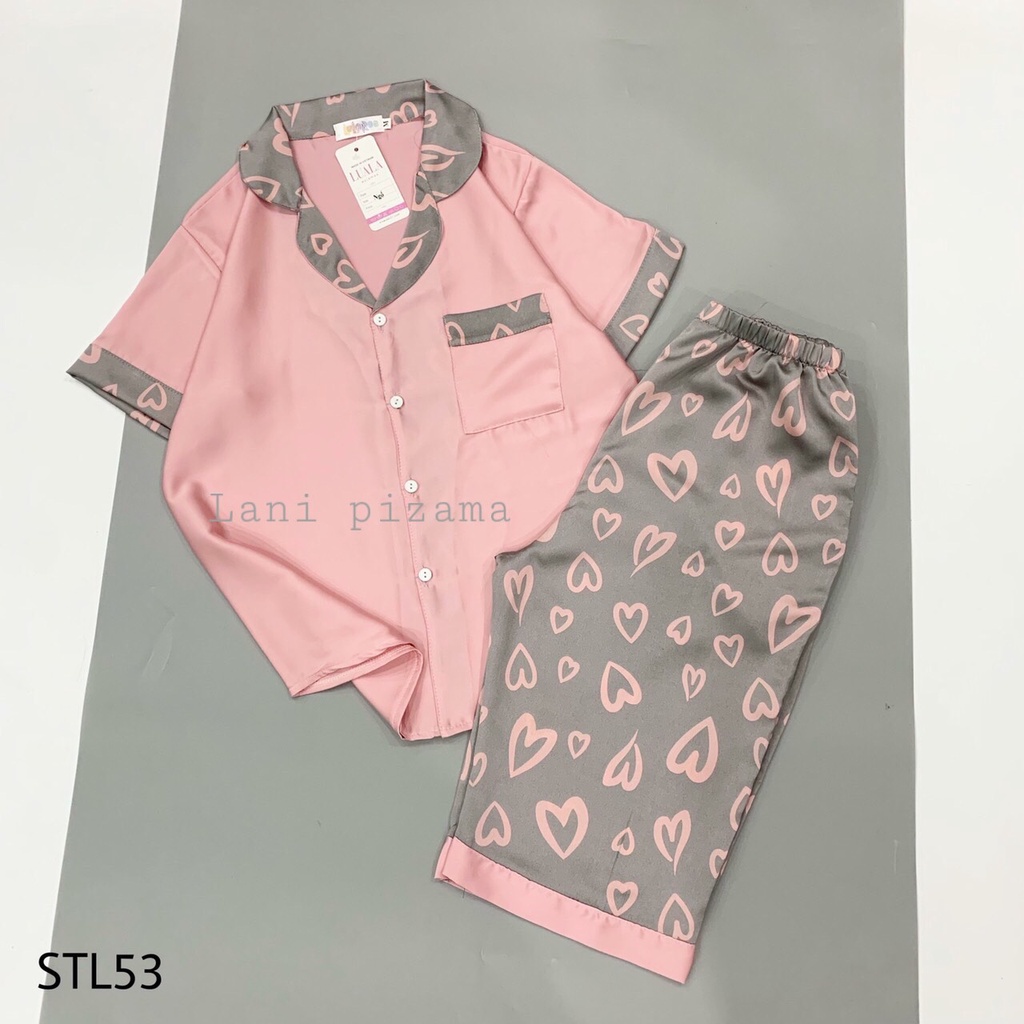 Bộ pizama lụa ngố bộ pijama lửng lụa sattin mặc nhà siêu xinh, mềm mịn, thoáng mát cho nàng diện mặc nhà | BigBuy360 - bigbuy360.vn