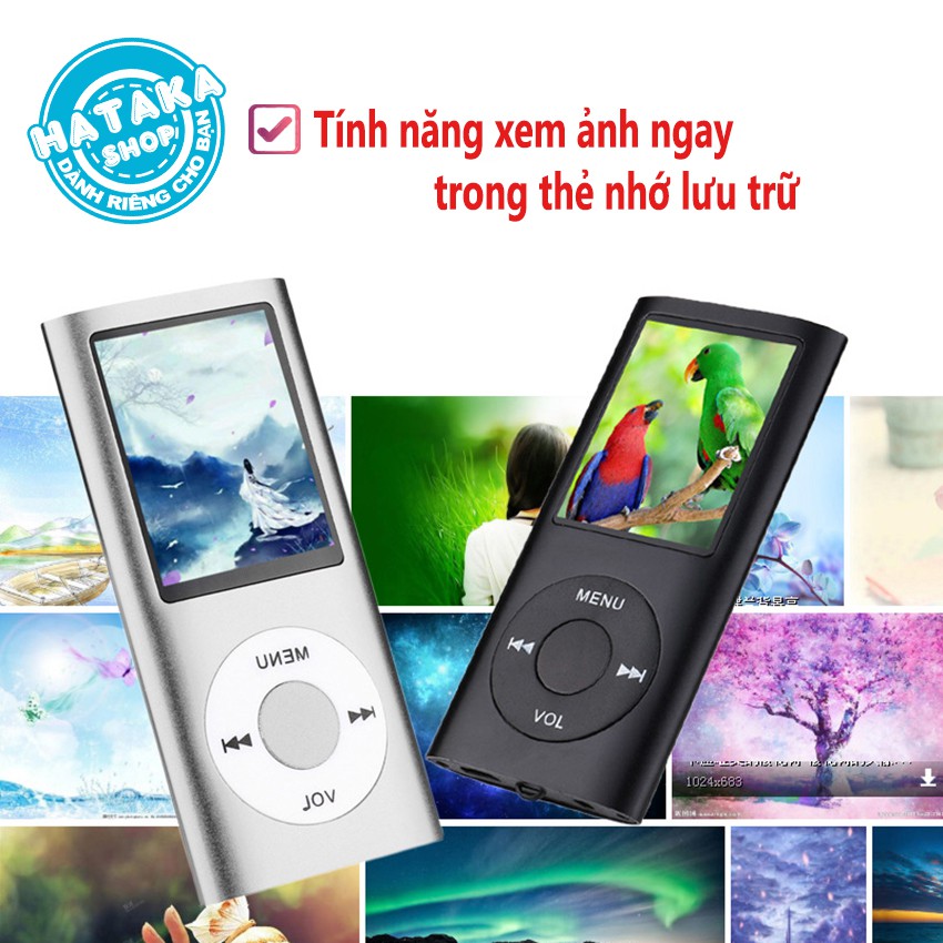 Máy nghe nhạc tặng thẻ nhớ 8GB có FM, ghi âm, siêu tiết kiệm-BTS-8GB