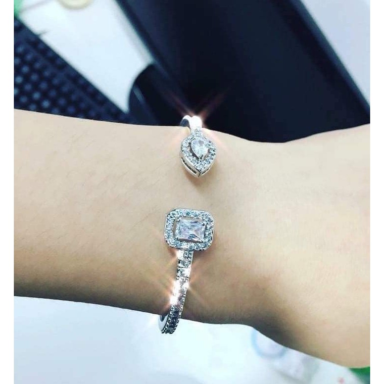 Lắc tay Bạc 925 đính đá CZ sáng - Phụ kiện nữ đi tiệc, cưới hỏi OBE Jewelry - Trang sức Bạc nữ cao cấp