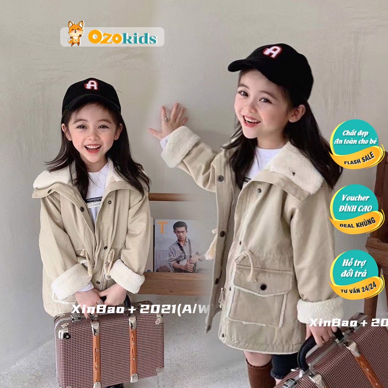 Áo khoác bé gái LOBY lót lông cừu cao cấp AK0111018 (4-13 tuổi)