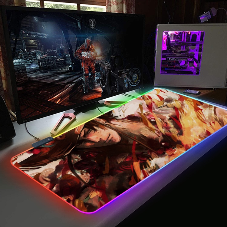 Tổng Hợp Lót Chuột, Pad Chuột, Bàn Di Chuột LED RGB Custom Nhiều Nhân Vật Size 80x30 - 90x40CM FUGEAR