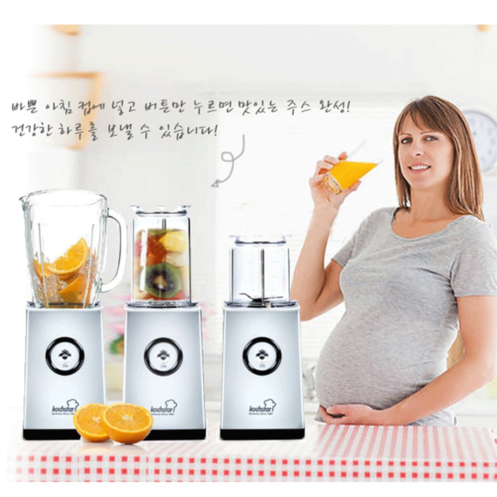 Hàn Quốc - Máy xay sinh tố 3 trong 1 Kochstar KSEBD-1000, 1.2L, màu bạc, thương hiệu Đức