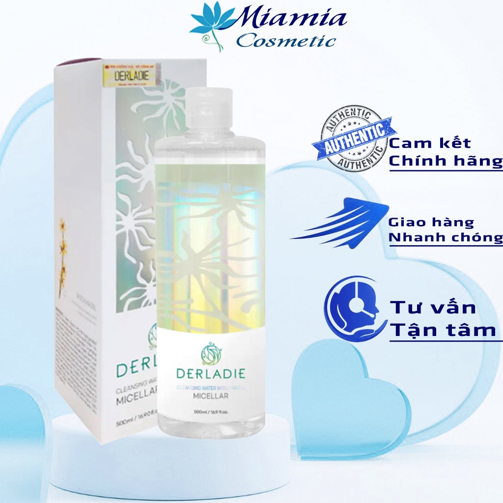 Tẩy Trang DERLADIE Cleansing Water Witch Hazel Nước Tẩy Trang Cây Phỉ Đầu Tiên Cho Mọi Loại Da [CAM KẾT CHÍNH HÃNG]