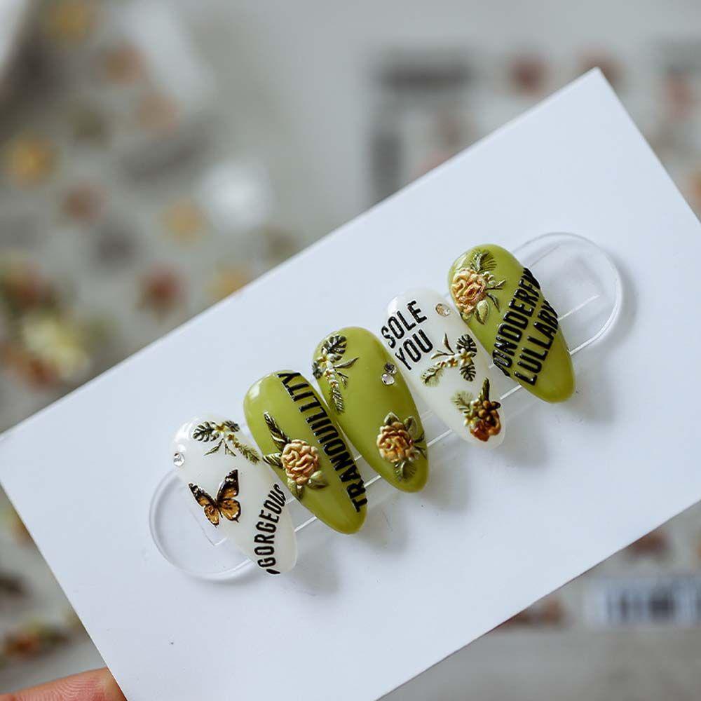 Miếng Dán Trang Trí Móng Tay Họa Tiết Ren Hoa Anh Đào Thời Trang