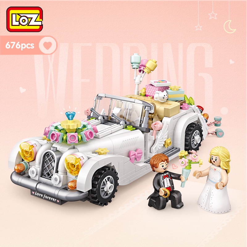 Bộ mô hình lắp ráp khối xây dựng hãng LOZ Wedding car nhựa ABS