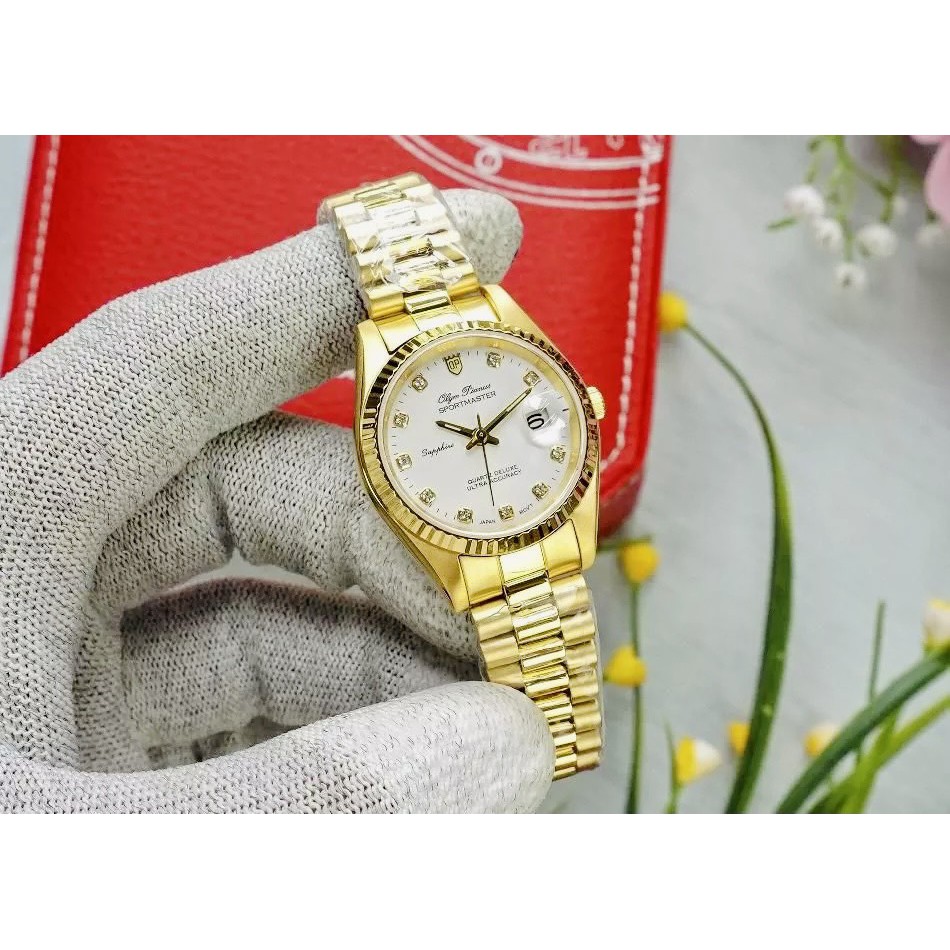 Đồng hồ nữ mặt kính sapphire chống xước Olym Pianus OP68322 OP68322LK trắng