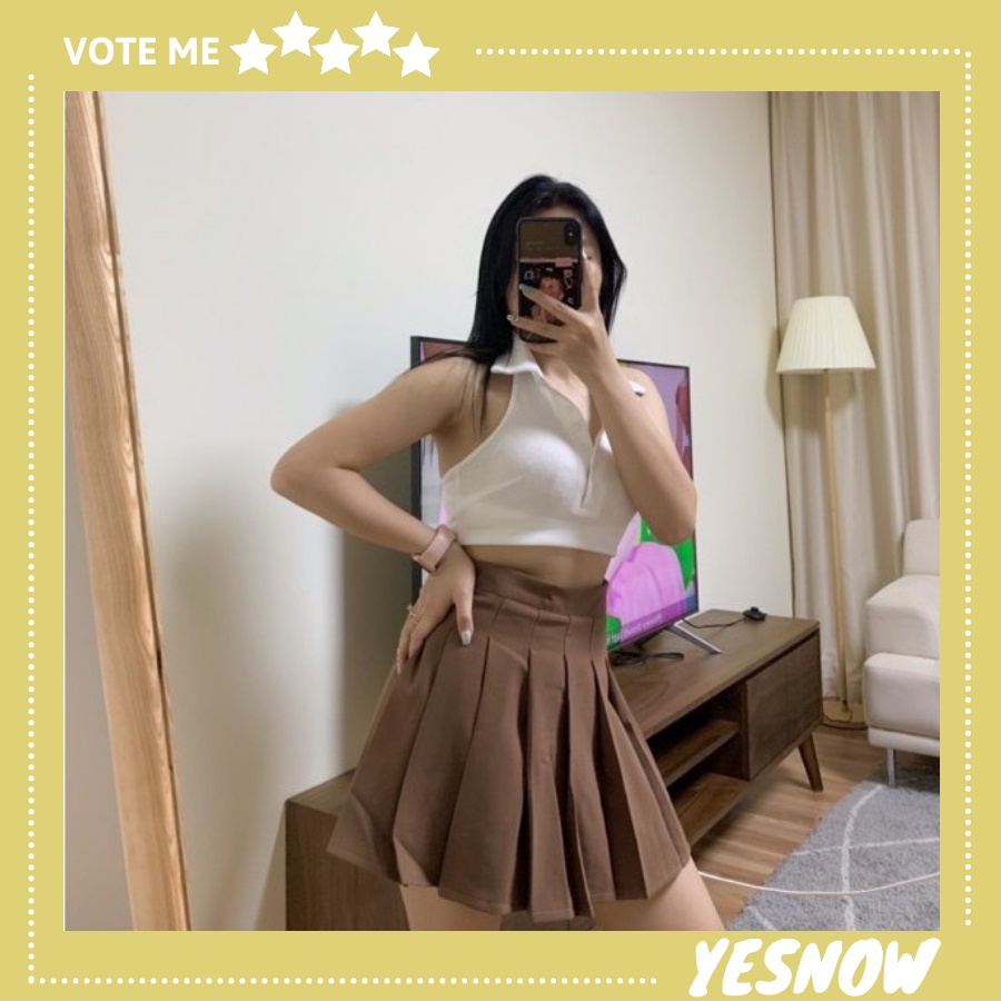 Chân váy ngắn Chân váy tennis xếp ly cạp cao ghen bụng chất cực đẹp có sẵn 3 màu trắng - đen - nâu 🍀 FREESHIP  🍀 | BigBuy360 - bigbuy360.vn