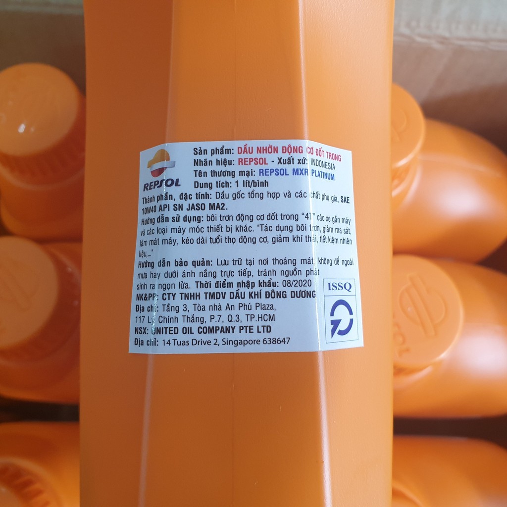 Nhớt Repsol MXR Platinum 10w40 API SN / JASO MA2