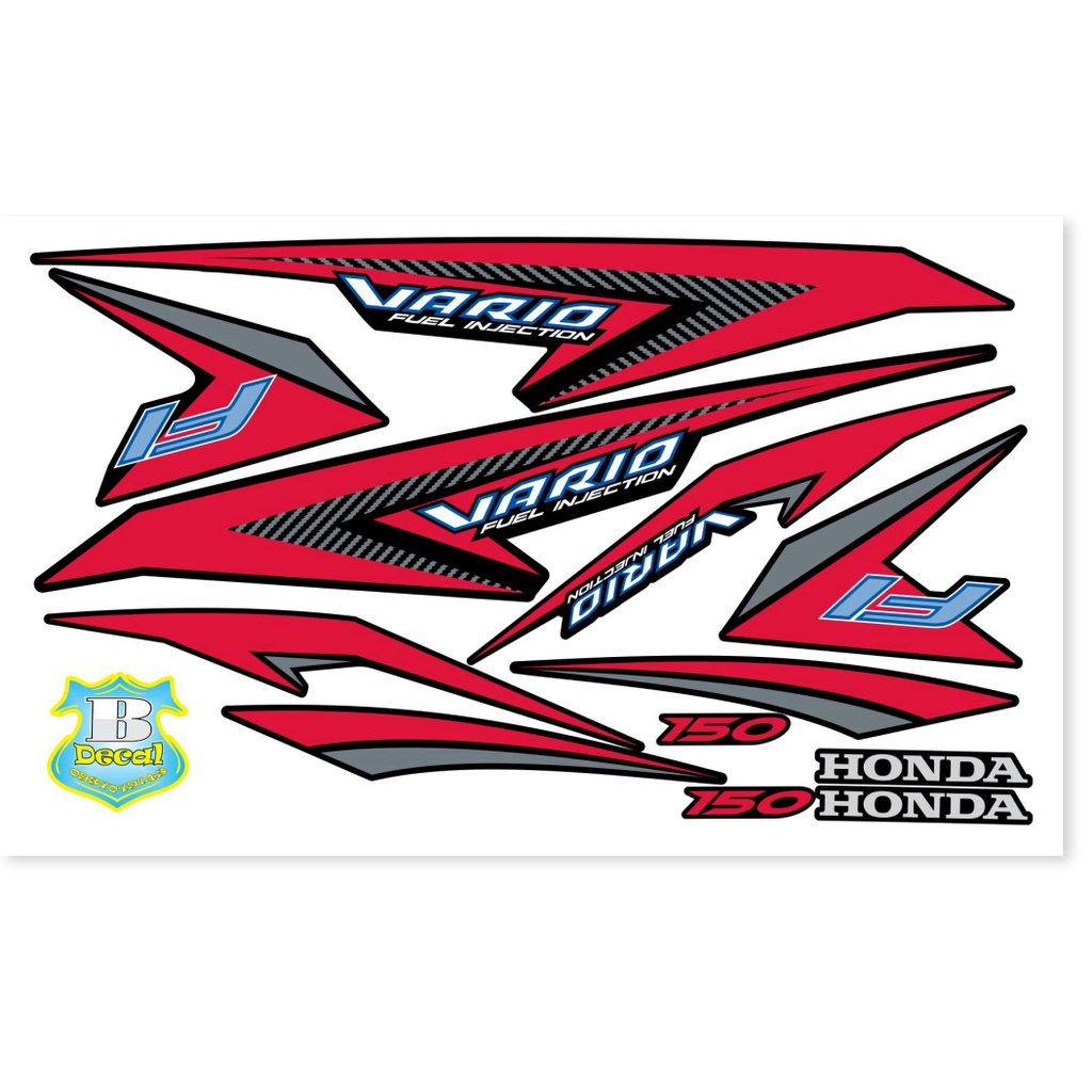 ( Quí khách vui lòng mang ra tiệm cho thợ dán ) Tem vario 2017 đỏ đen