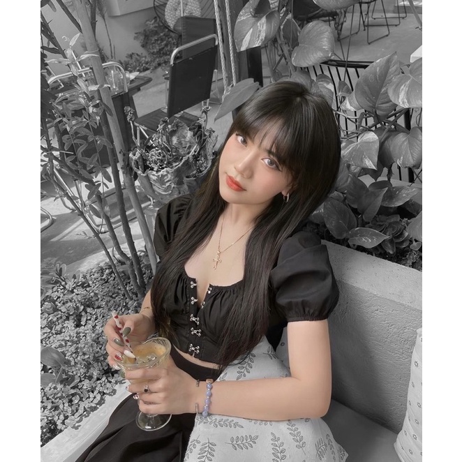 (feedback, hoả tốc, ảnh thật)MARRY_CROPTOP🥒(ÁO CÚP NGỰC TAY PHỒNG)