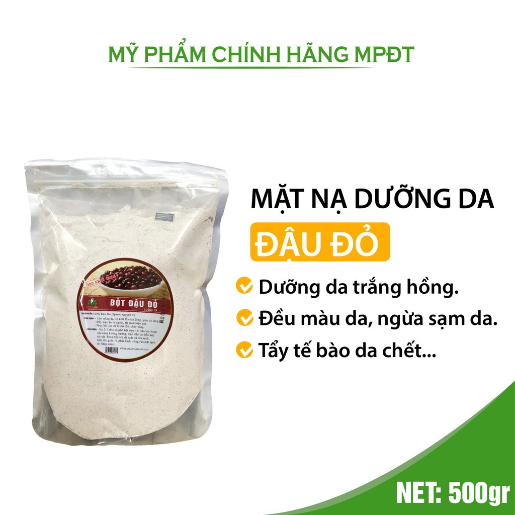 500GR bột đậu đỏ nguyên chất loại hạt nhỏ tắm trắng đắp mặt dưỡng trắng da