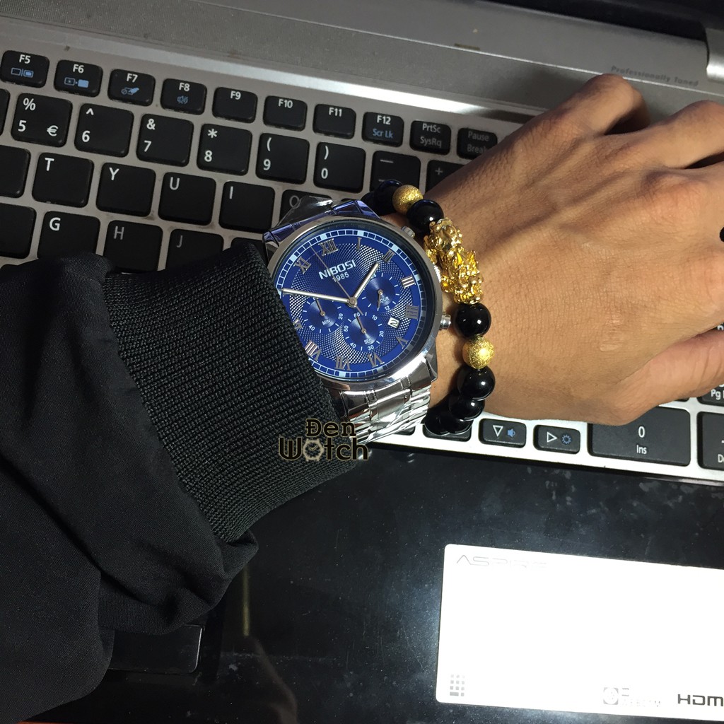 (TẶNG VÒNG TAY) Đồng Hồ Nam Nibosi 2339 Chính Hãng Full Box Dây Thép | BigBuy360 - bigbuy360.vn