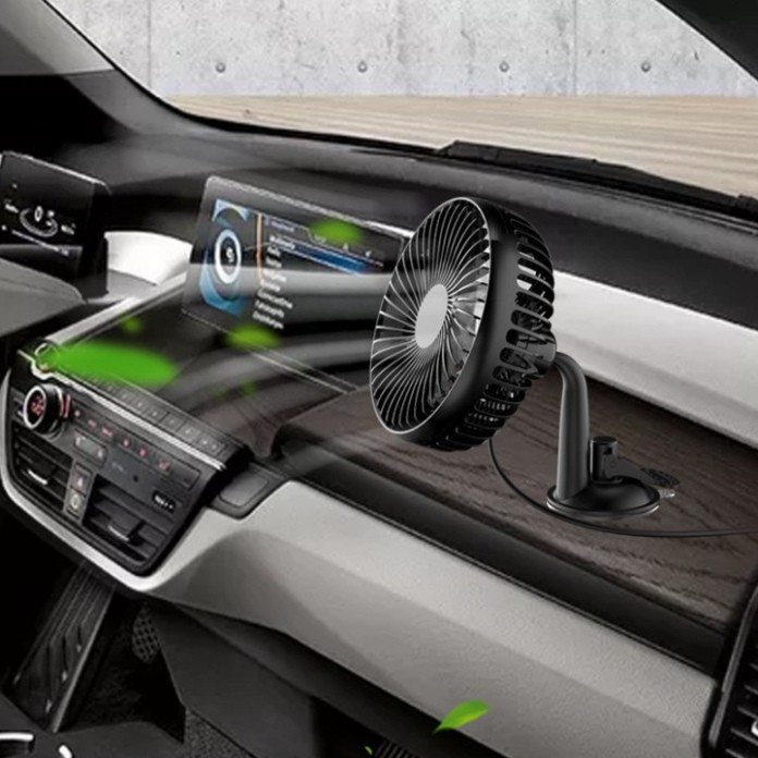 Sản Phẩm Quạt máy đơn mini trên ô tô gắn taplo và kính R-8039 .