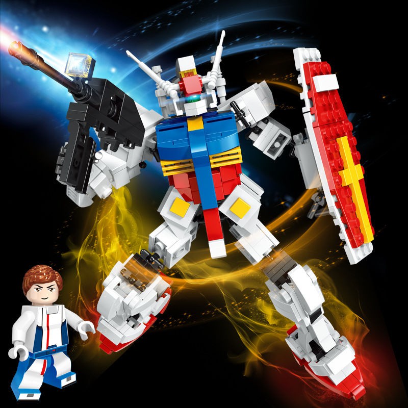 △Mô hình mech rô bốt phiên bản Gundam Q tương thích với bộ lắp ráp Lego khối xây dựng phát triển trí thông minh