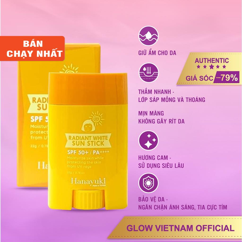 Kem chống nắng dạng thỏi trắng da Glow Radiant White Sun Stick Korea SPF 50++++ Chính hãng 100%