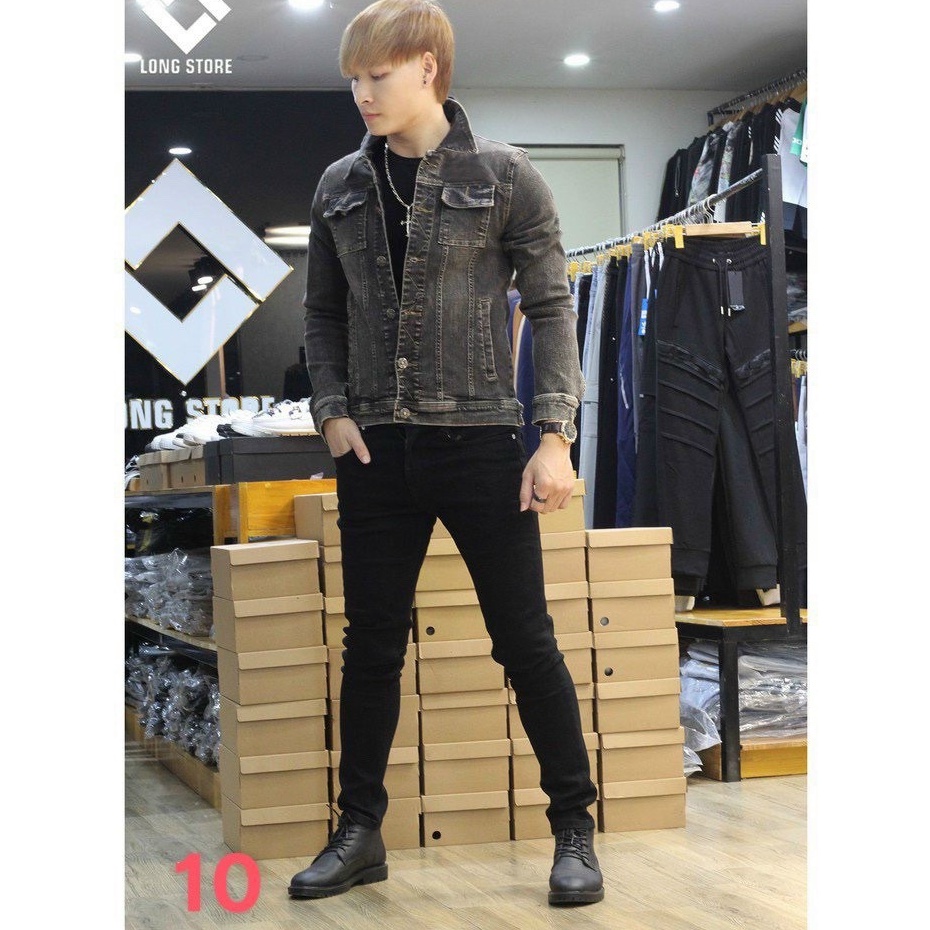 Áo khoác jean nam họa tiết cao cấp vải jean denim không nóng hàng chuẩn shop Phuongnamshop20 gf13