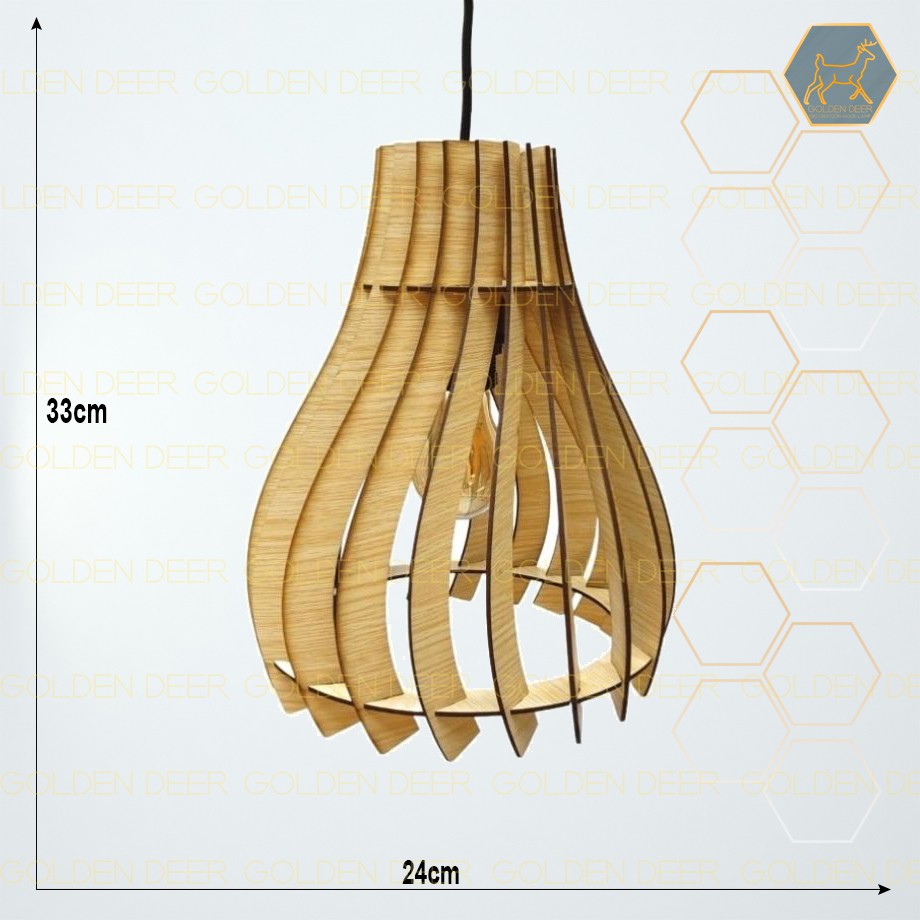 Đèn gỗ trang trí, thả trần , đèn decor hình Xoắn Ốc cao cấp GD125