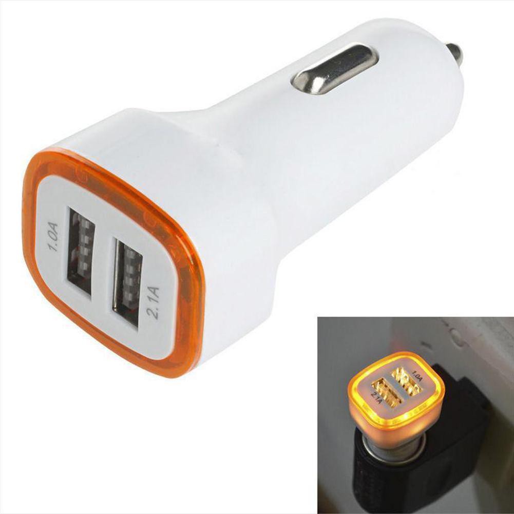 Đầu Sạc Usb Kép Có Đèn Led Cho Điện Thoại Di Động