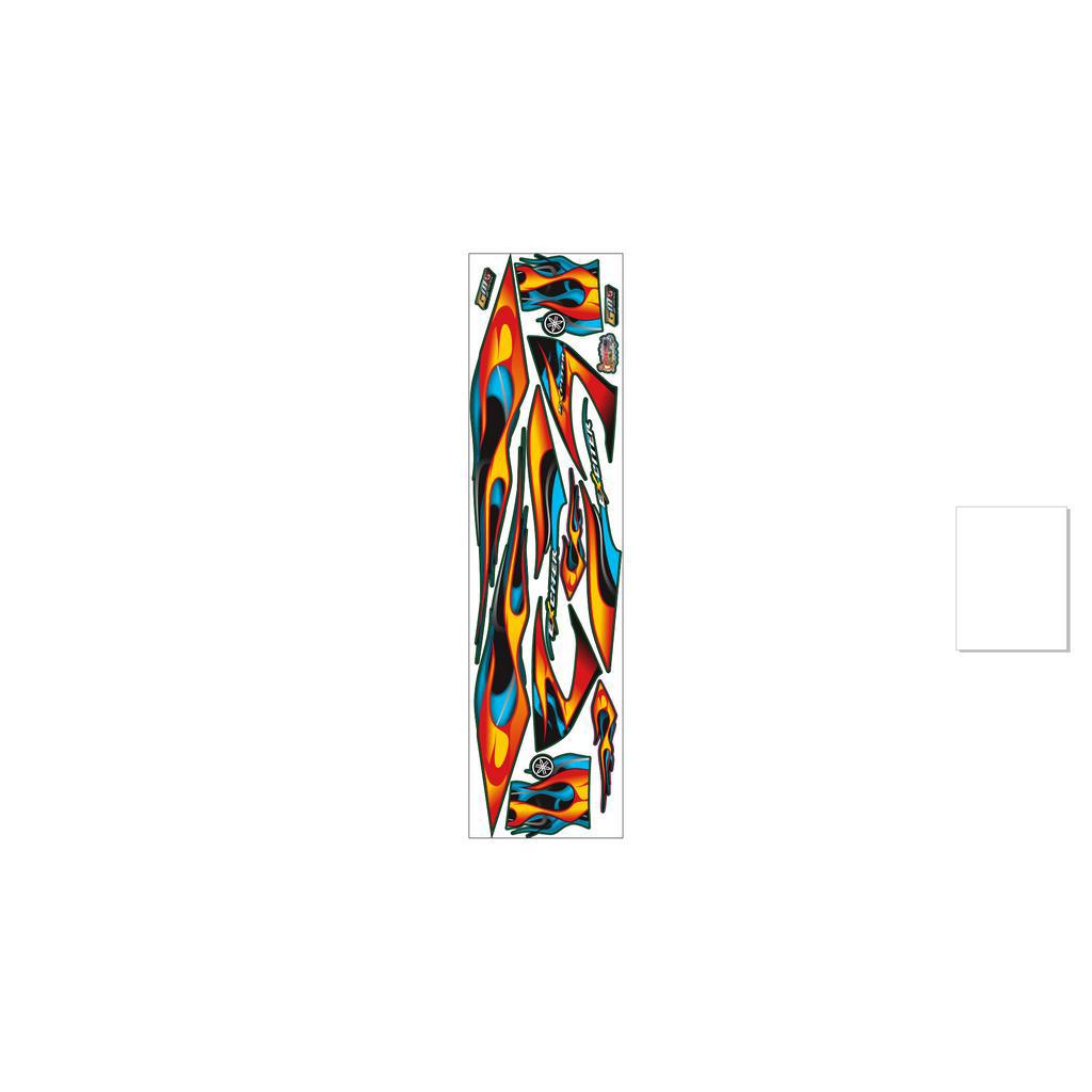 Tem Rời Exciter 2010 mẫu lửa màu đen đỏ vàng xanh trắng