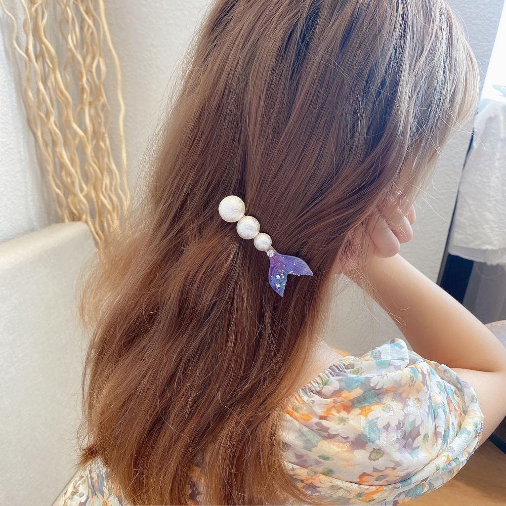 Kẹp tóc đính ngọc trai nhân tạo xinh xắn theo phong cách 2092610