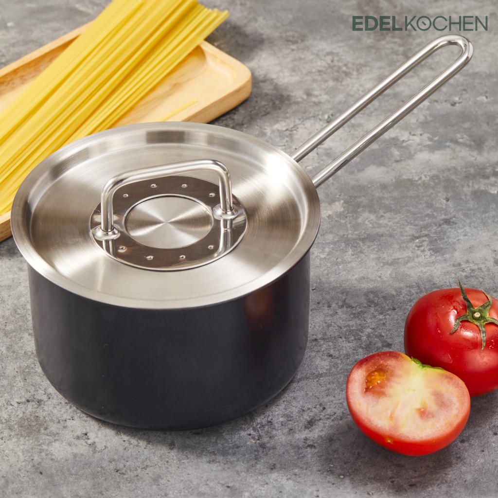 Nồi Edelkochen Solid Đen 3 lớp size nhỏ 16cm