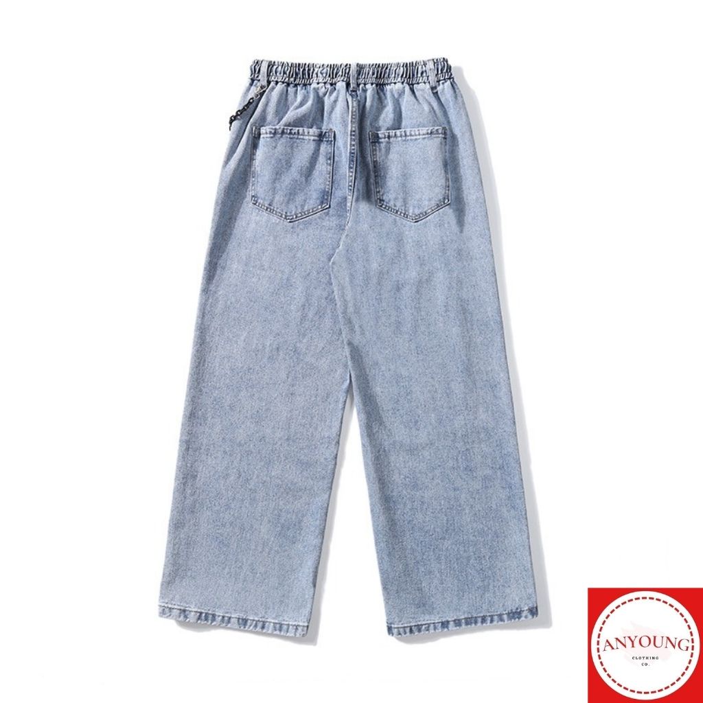 QUẦN JEAN NAM ống rộng dáng suông form rộng cực chất dễ phối đồ phong cách ANYOUNG QD535