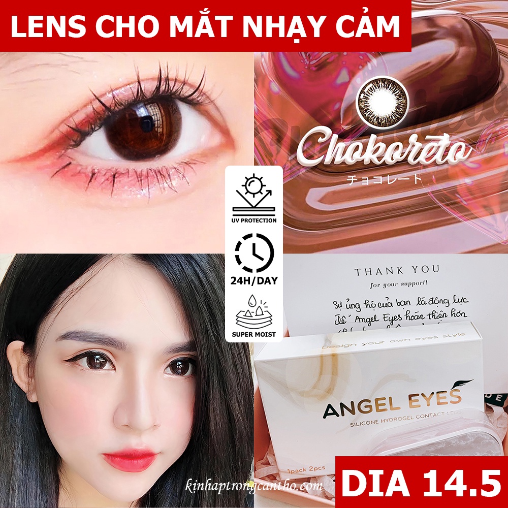 Kính giãn tròng to - nâu Chokoreto KHÔNG CẬN - Lens giãn to (Dia 14.5) - Silicone đeo 24h/ngày