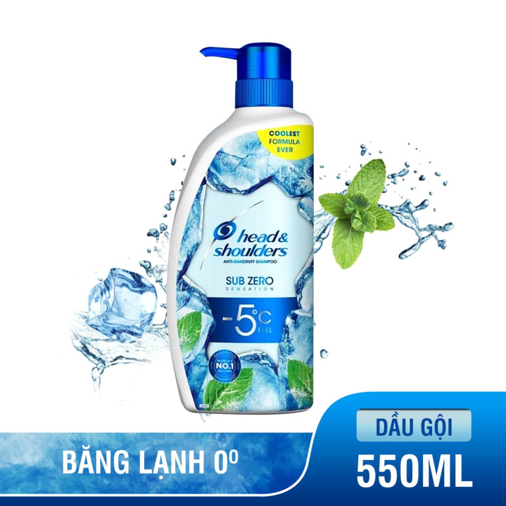 Dầu gội Head&Shoulders Băng lạnh Subzero (gấp đôi chất bạc hà) 550ml