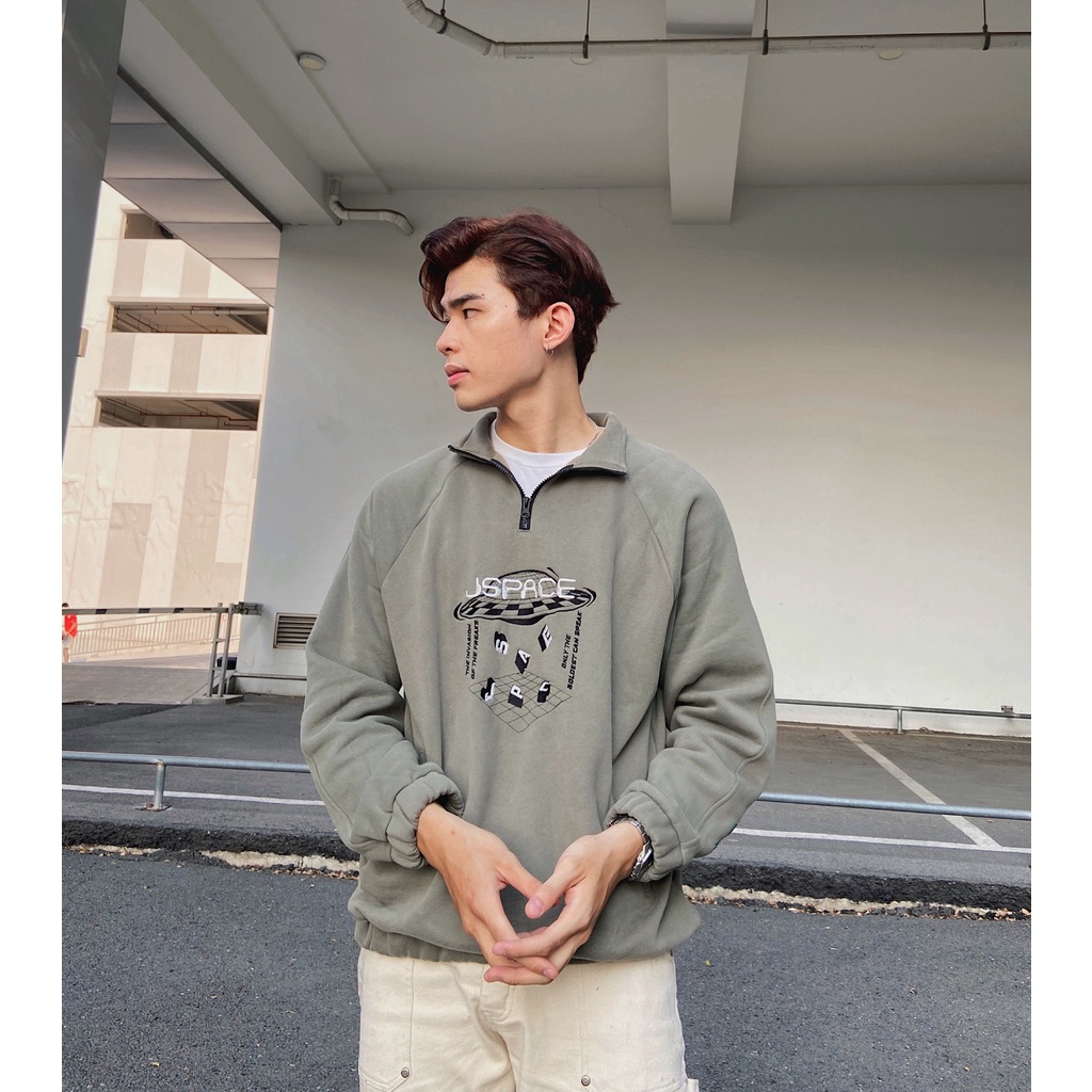 Áo sweater half zip JSPACE