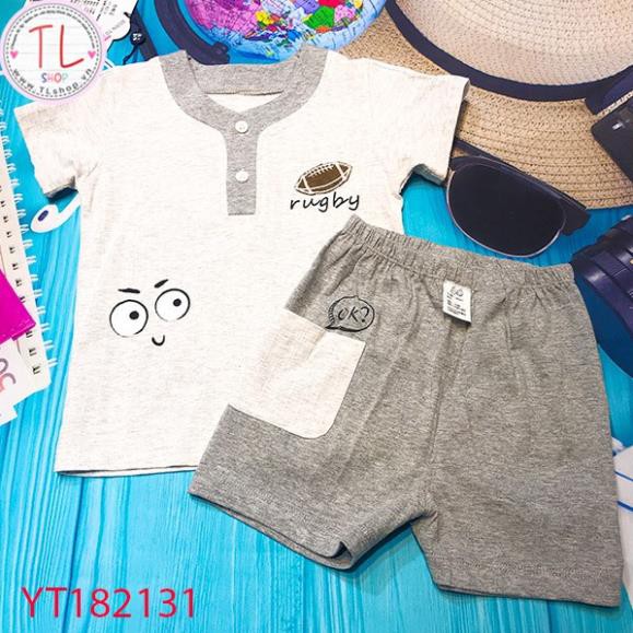 Thời trang trẻ em - Bộ áo quần thun ngắn bé hình bóng bầu dục - Quần áo bé trai - Bộ bé trai - Quần áo bé gái -Bộ bé gái