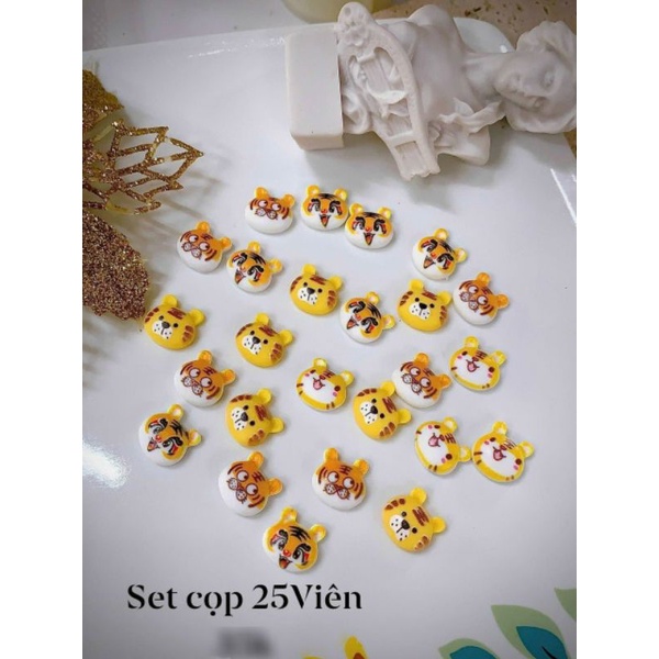 set charm hổ.charm cọp trang trí móng