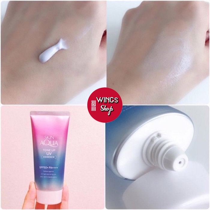 Tinh chất chống nắng nâng tông dành cho mọi loại da Sunplay Skin Aqua Tone Up UV Essence Lavender SPF50+ PA++++ (50g)