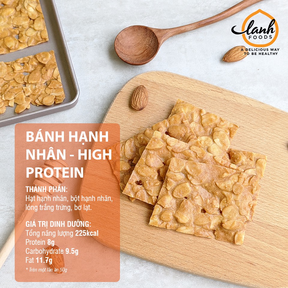 Bánh Hạnh Nhân KETO Almonds Tuiles - Lanhfoods