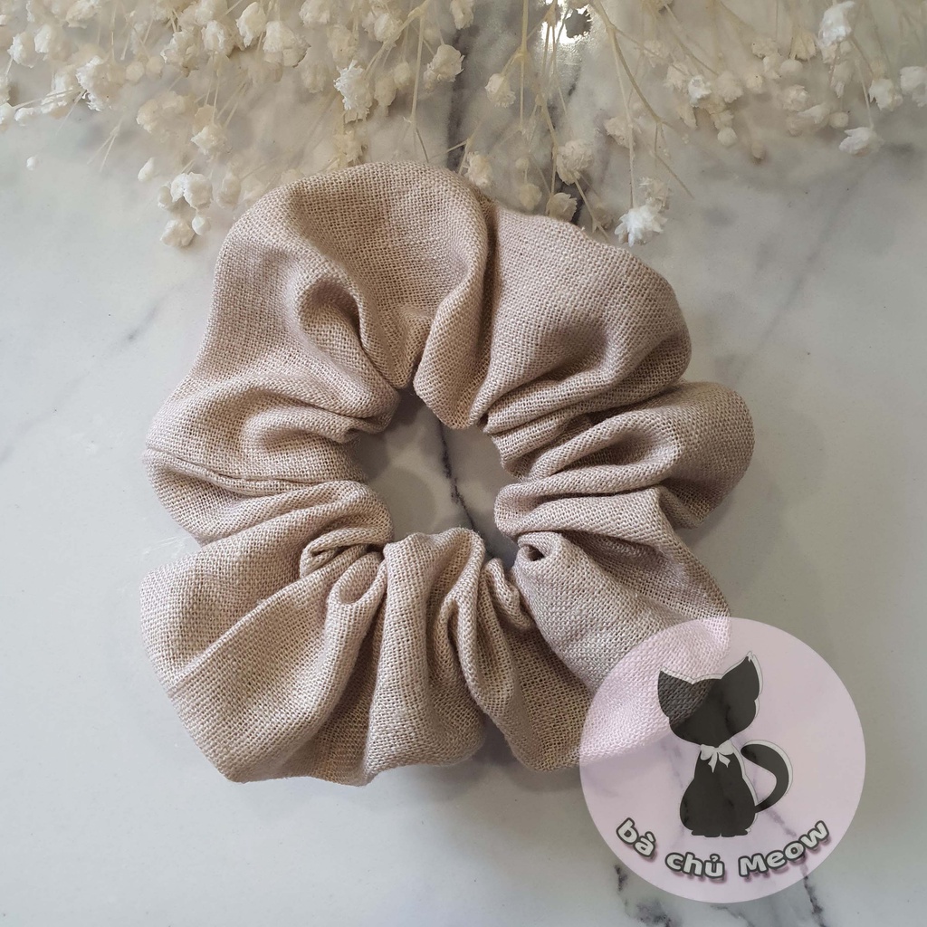 Scrunchies Linen - Đồ Cột Tóc Vintage - Dây Cột Tóc Tông Màu Nhẹ Nhàng