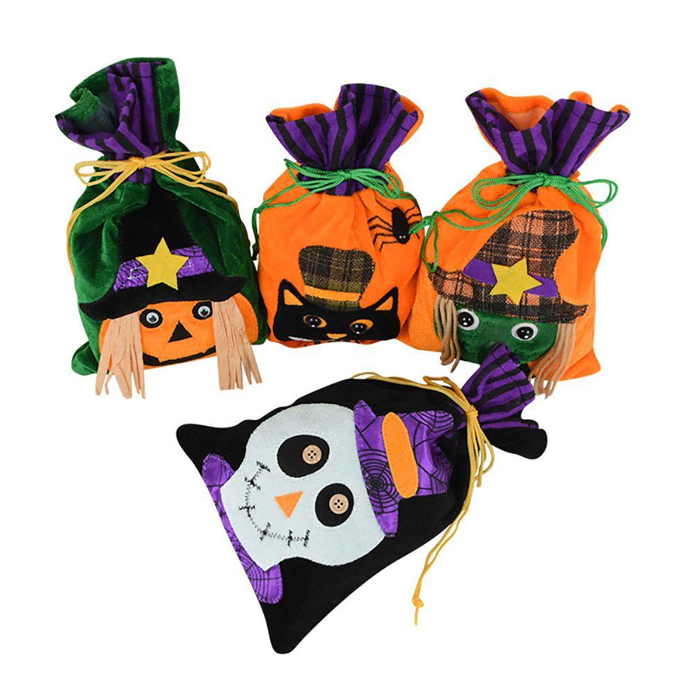 LAKAMIER Bộ 2 Túi Đựng Kẹo Halloween Bằng Vải Nhung Trang Trí Lễ Hội