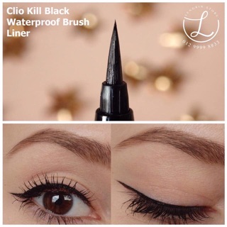 Set kẻ mắt Clio Waterproof Brush Liner Kill Black