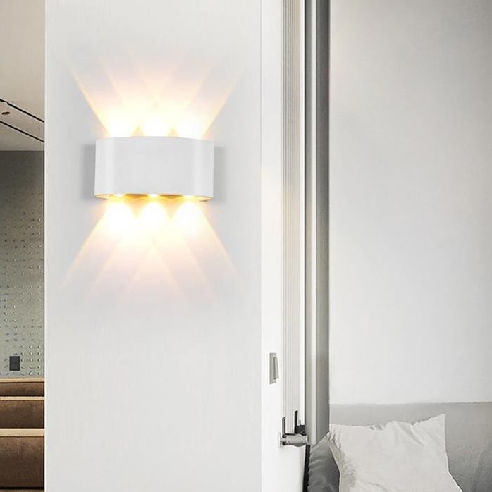 Đèn Led hắt tường treo tường gắn tường trong nhà ngoài trời 6 bóng 8 bóng Led 220V VNT624