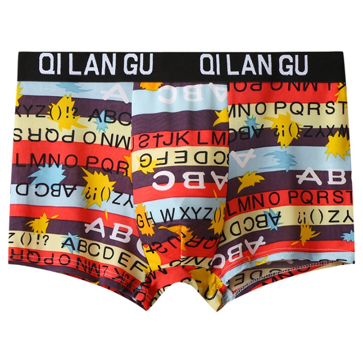 Quần Boxer Đùi Nam Vải Băng Lụa Kháng Khuẩn Cao Cấp, Quần Sịp Lót Boxer Nam Họa Tiết Độc Đáo Co Giãn 4 Chiều