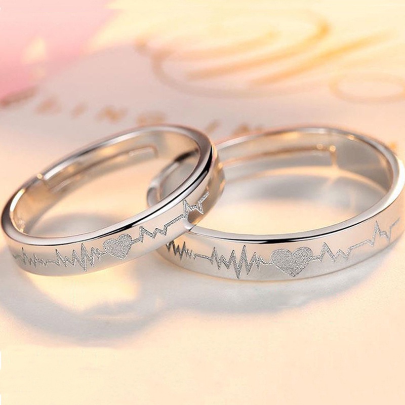 Vòng Tay Hở Hình Nhịp Tim Có Thể Điều Chỉnh Kích Cỡ