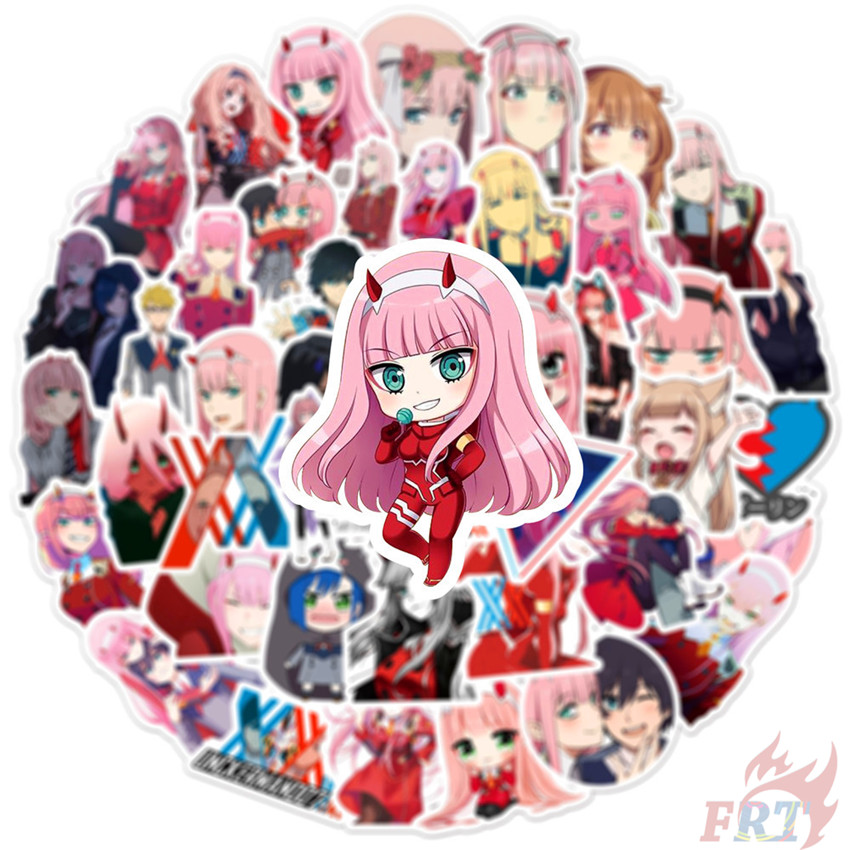 Set 50 miếng dán trang trí chống nước hình hoạt hình  DARLING in the FRANXX thời trang DIY