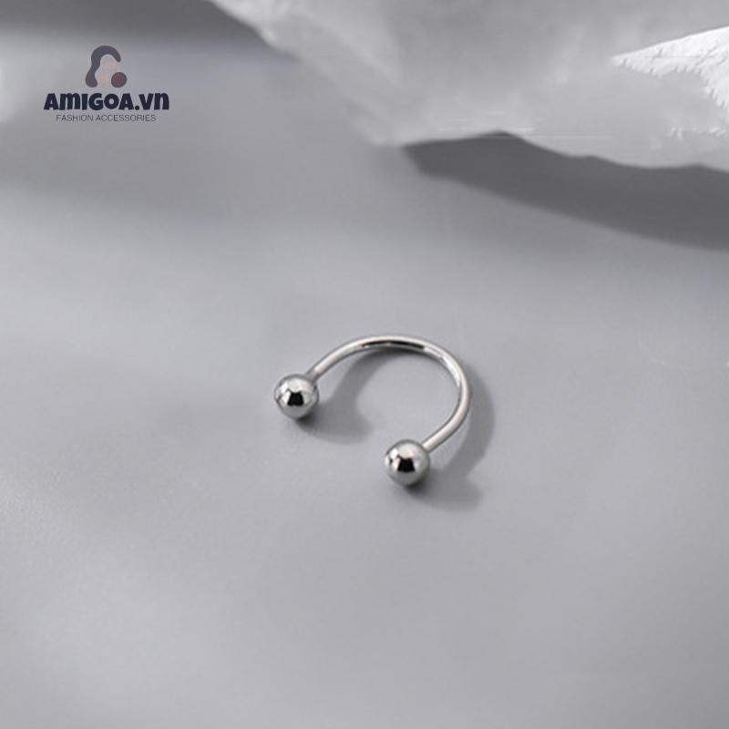 ✨✨1 đôi khuyên tai hình bán nguyệt bằng thép không gỉ unisex