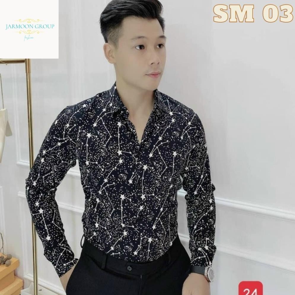 Áo Sơ Mi Nam [FREESHIP] Sơ Mi Nam Đen SM03JM Tay ngắn Wash Trắng -Đen Họa Tiết Vết Cắt Mẫu Hot Trend Mới Nhất JM  ྇