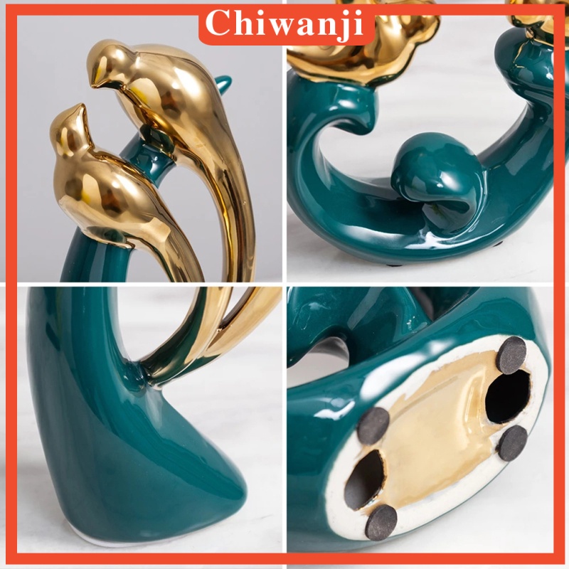 Tượng điêu khắc hình cặp đôi chim nghệ thuật hiện đại trang trí tủ rượu phòng khách khách sạn