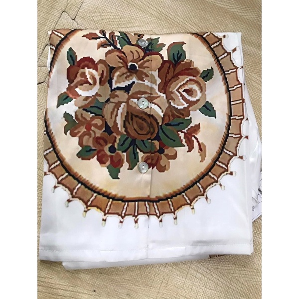 PIJAMA ĐÙI - TAY NGẮN - TAY DÀI HOA TRÀ NÂU N004