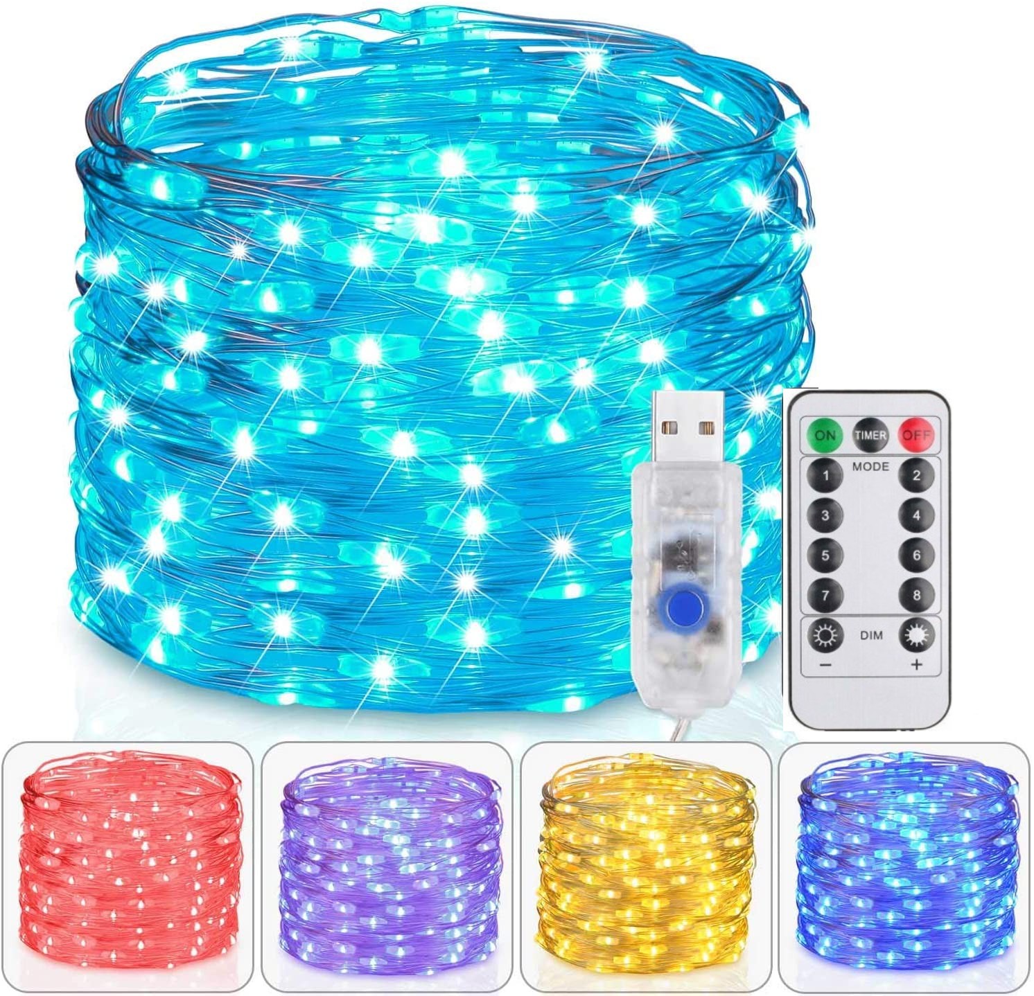 Dây Đèn Led 10m 8 Chế Độ Điều Khiển Từ Xa Chống Nước Trang Trí Nhà Cửa / Tiệc