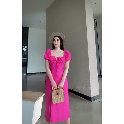 Đầm Váy Nữ Xẻ Tà Dây Kéo Sau Lưng Tiểu thư