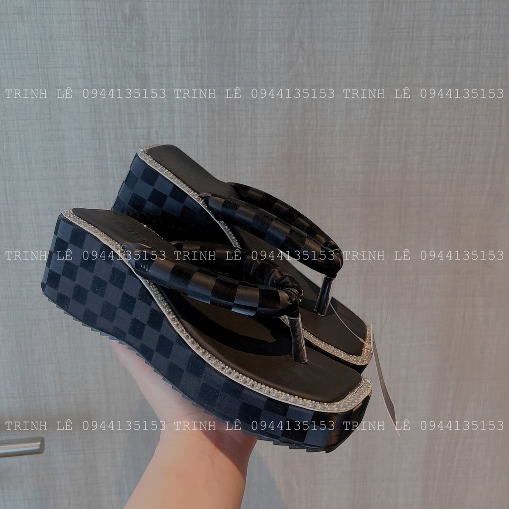 Dép Xỏ Ngón Đế Xuồng Viền Đính Đá Xoàn Thời Trang Cao Cấp TRINH LÊ SHOP GIÀY DÉP TL9823