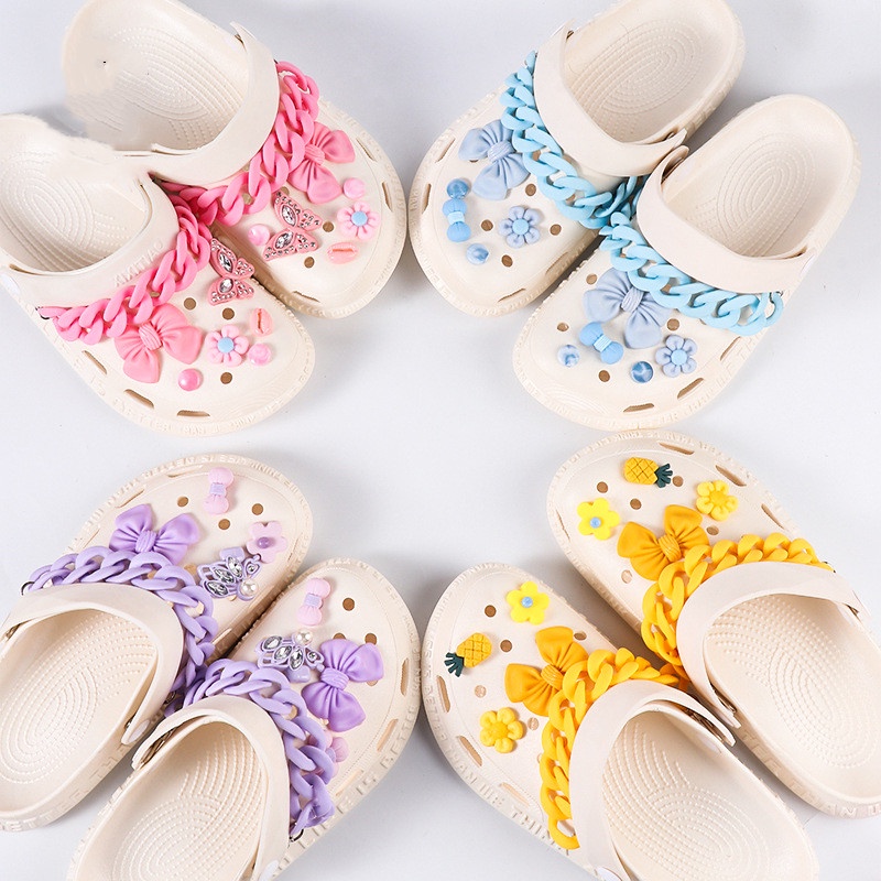 Set 14 Phụ Kiện Khóa Giày Diy Hình Hoa Dễ Thương