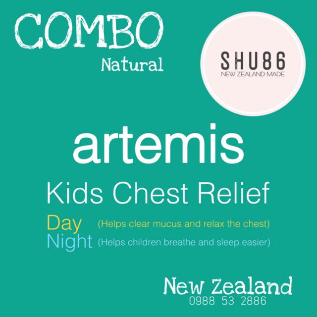 Combo Artemis Kids Chest Relief DAY &amp; NIGHT của New Zealand cho khách