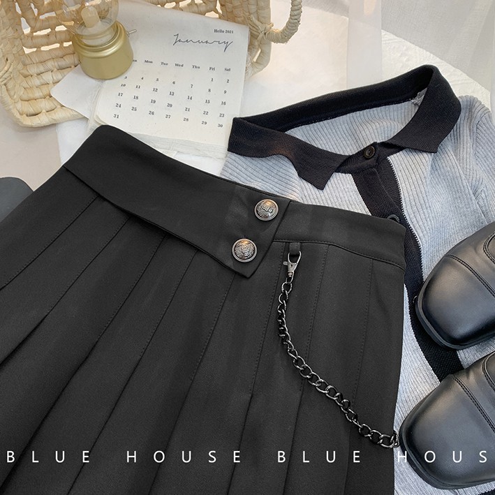 Chân Váy Đen Xếp Ly Kèm Dây Xích Cá Tính Cao Cấp Loại 1 Freeship,Chân Váy Xếp Li Ngắn Lưng Cao Thời Trang Của Châu Á | BigBuy360 - bigbuy360.vn